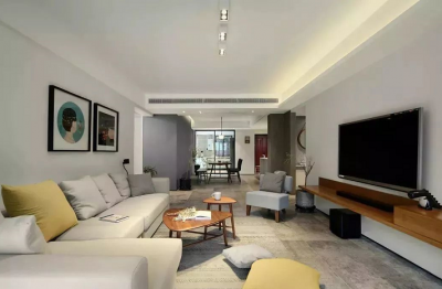 香格里拉120平米三居室现代简约风格装修效果图