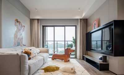 中惠·紫金城67平米二居室现代简约风格装修效果图