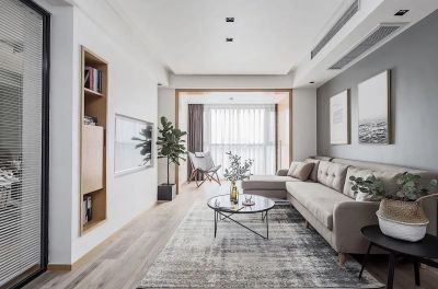 新千国际103平米三居室现代简约风格装修效果图